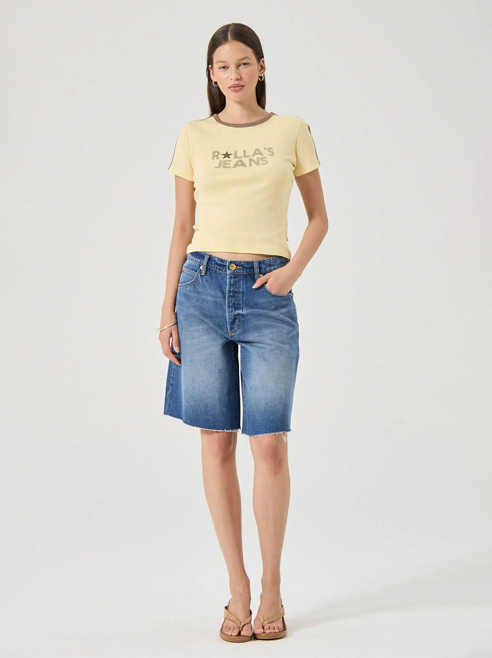 ROLLAS Charlotte Culotte Denim Short-The Shop Laguna Beach