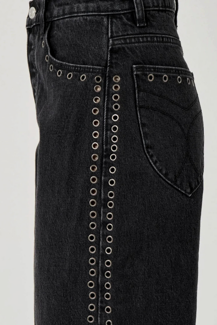 ROLLAS Sailor Scoop Jean - Black Sand Eyelet-The Shop Laguna Beach