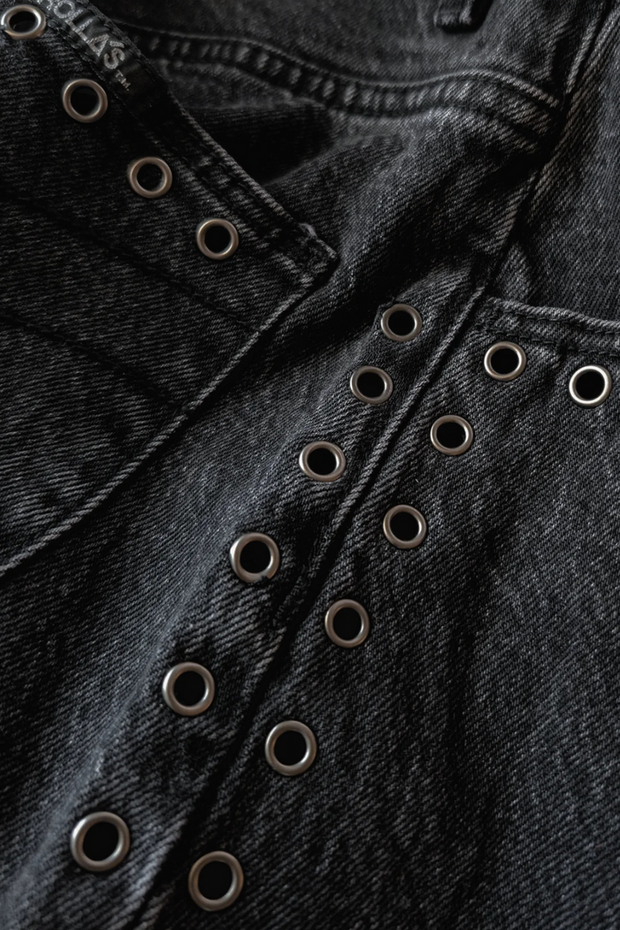 ROLLAS Sailor Scoop Jean - Black Sand Eyelet-The Shop Laguna Beach