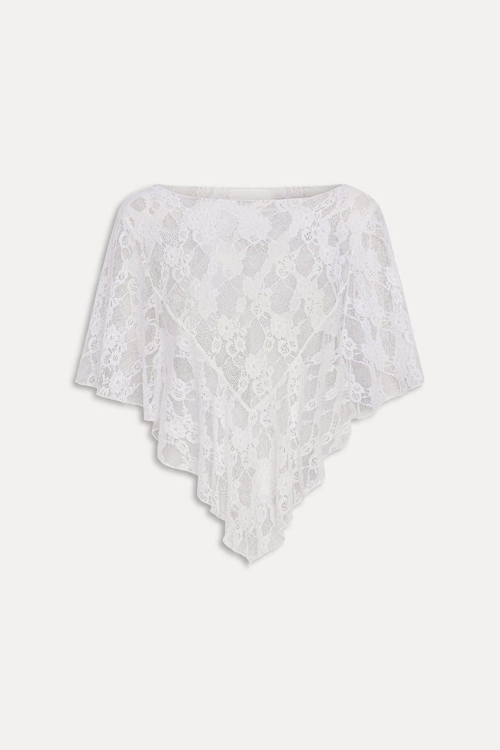 FRANKIES BIKINIS X PAIGE LORENZE Romantic Sheer Lace Poncho Top