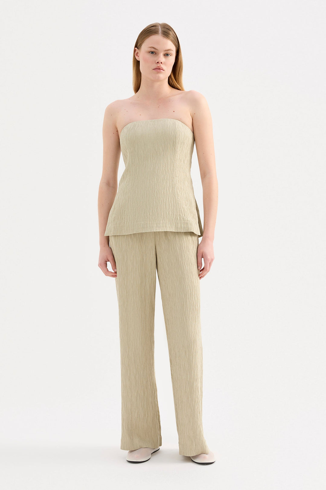 NUDE LUCY Danika Strapless Crinkle Bodice Top-The Shop Laguna Beach