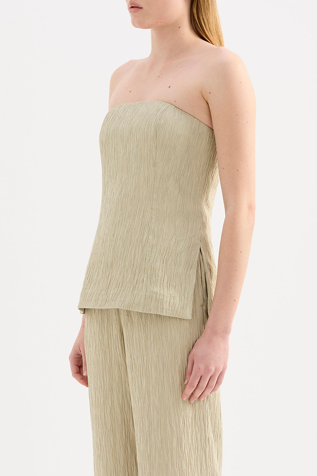 NUDE LUCY Danika Strapless Crinkle Bodice Top-The Shop Laguna Beach