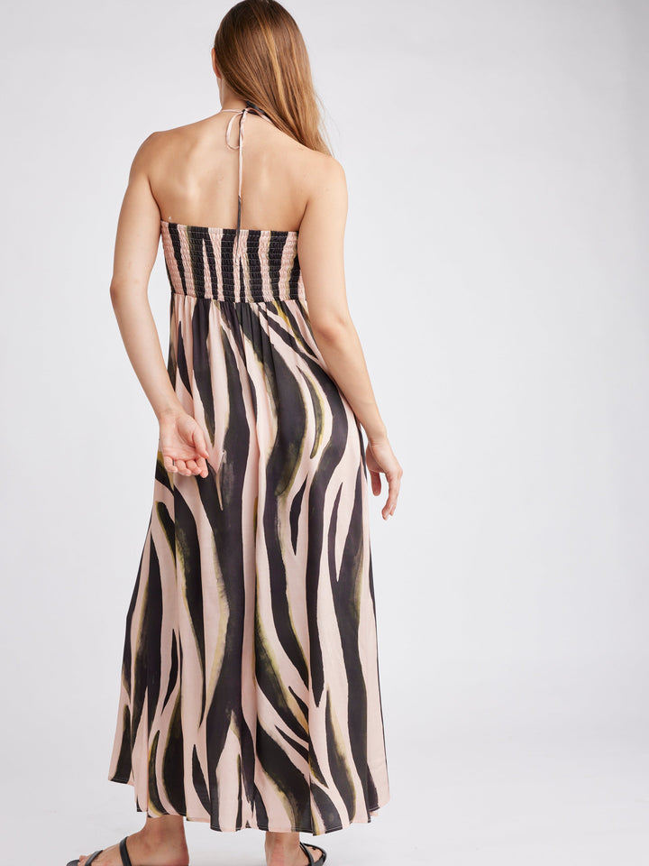 SELF CONTRAST Katya U-Ring Halter Maxi Dress-The Shop Laguna Beach