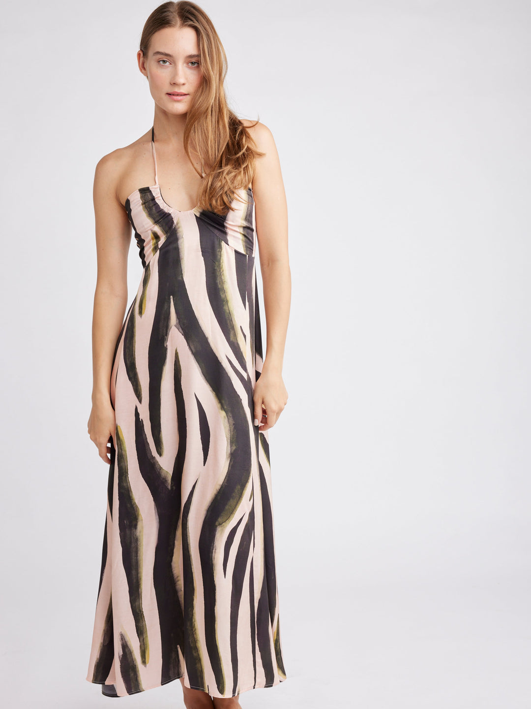 SELF CONTRAST Katya U-Ring Halter Maxi Dress-The Shop Laguna Beach