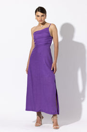 LUSANA Poppy One-Shoulder Linen Maxi Dress-The Shop Laguna Beach