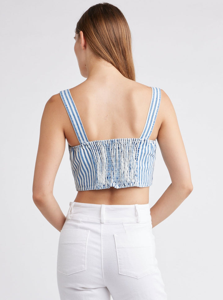 SELF CONTRAST Catalina Denim Crop Tank-The Shop Laguna Beach