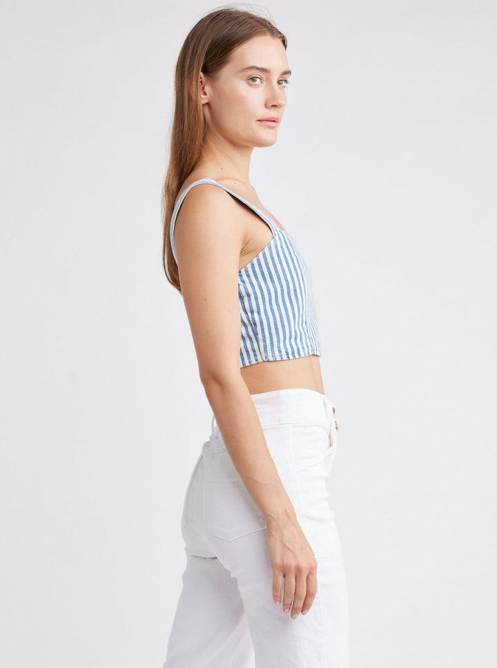 SELF CONTRAST Catalina Denim Crop Tank-The Shop Laguna Beach