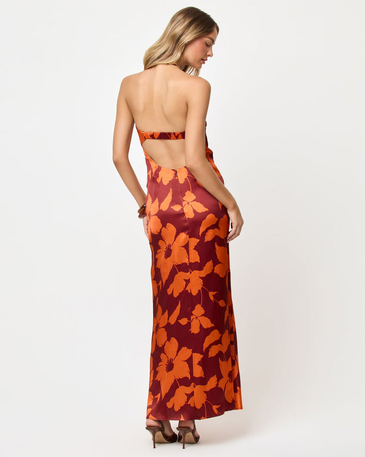 LSPACE Spring in Love Strapless Satin Maxi Dress
