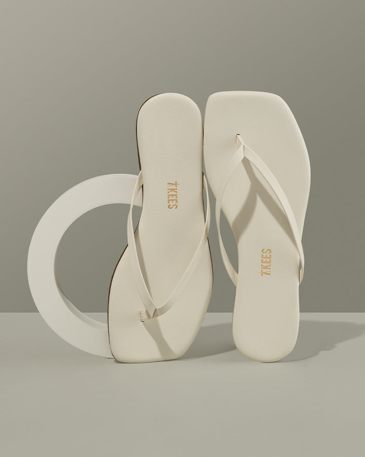 white lily sandals TKEES Lily Square-Toe Sandals • Ganache