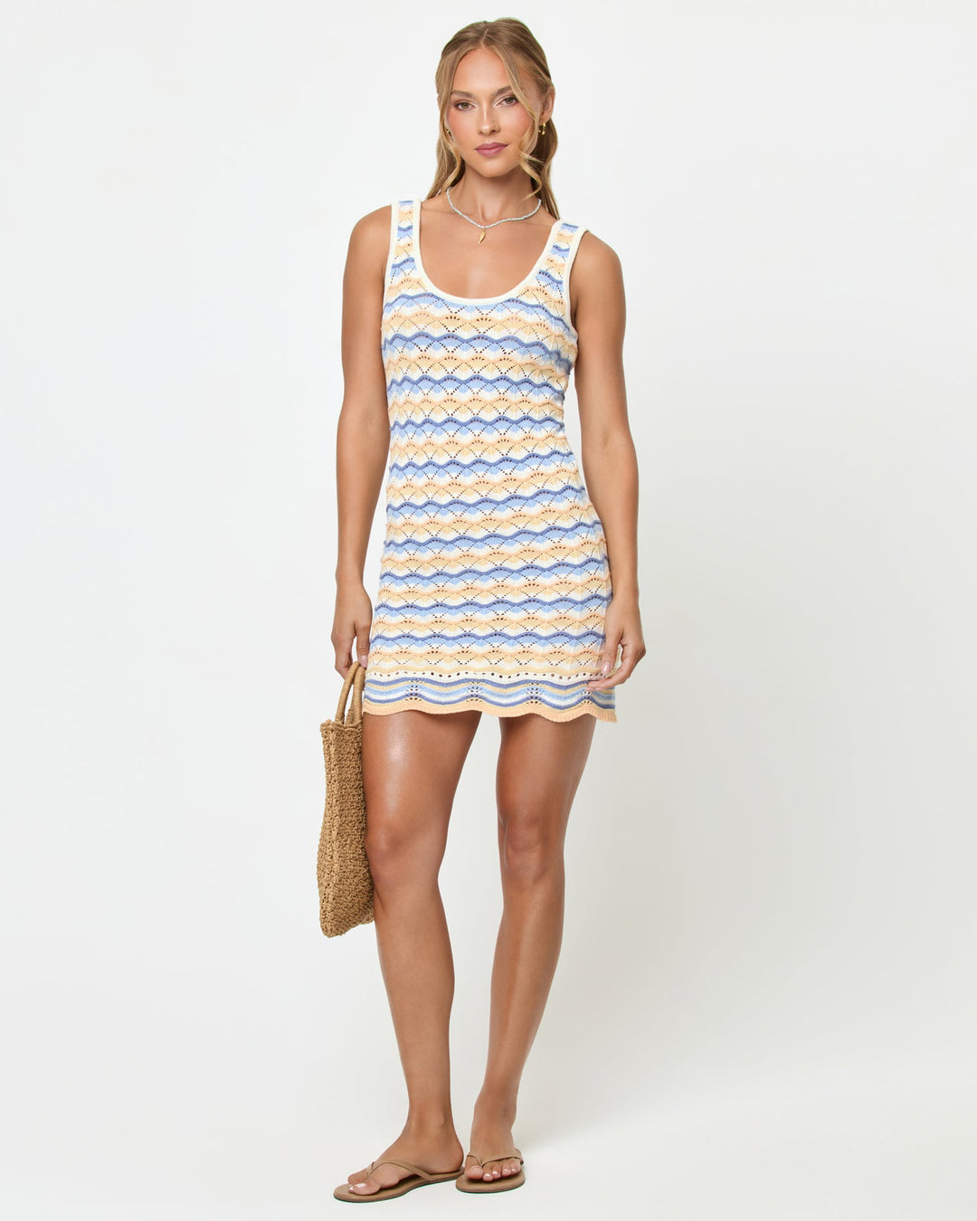 LSPACE Sunchaser Crochet Knit Mini Dress-The Shop Laguna Beach
