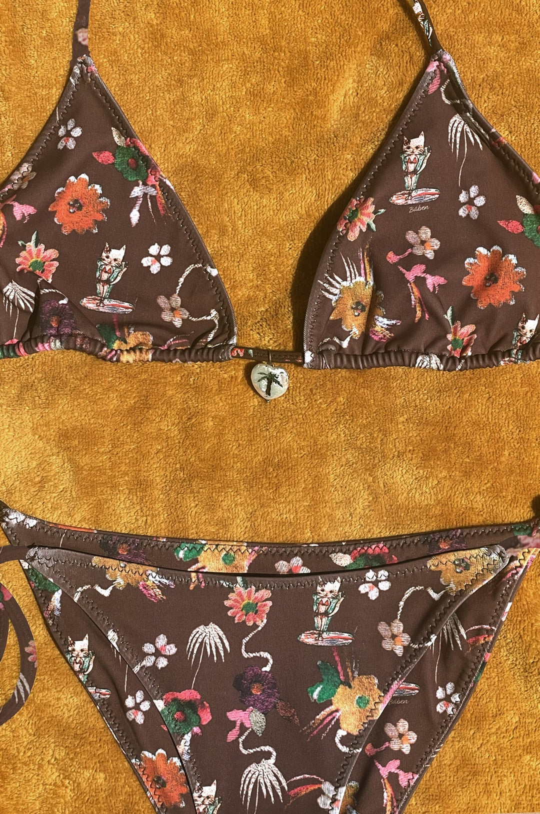 BABEN Surfin' Kitty Tamara Tri Top w/ Charm-The Shop Laguna Beach