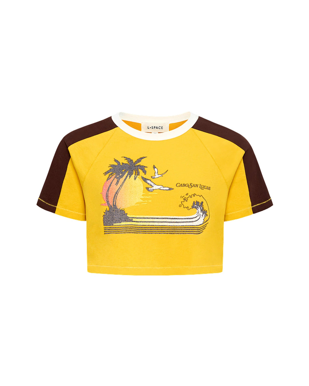LSPACE X THE SALTY BLONDE Costa Crop Ringer Tee