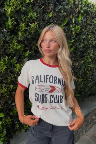 VINTAGE POINT Coastal California Surf Club Ringer Tee-The Shop Laguna Beach