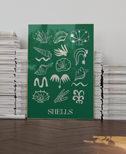 DANIELLA MANINI Shells Green Print - 8" X 10"-The Shop Laguna Beach