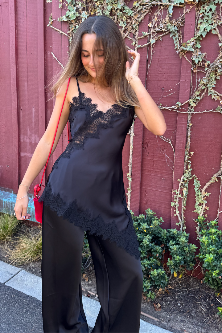 KEEN THE LABEL Arielle Satin Drawstring Pant-The Shop Laguna Beach