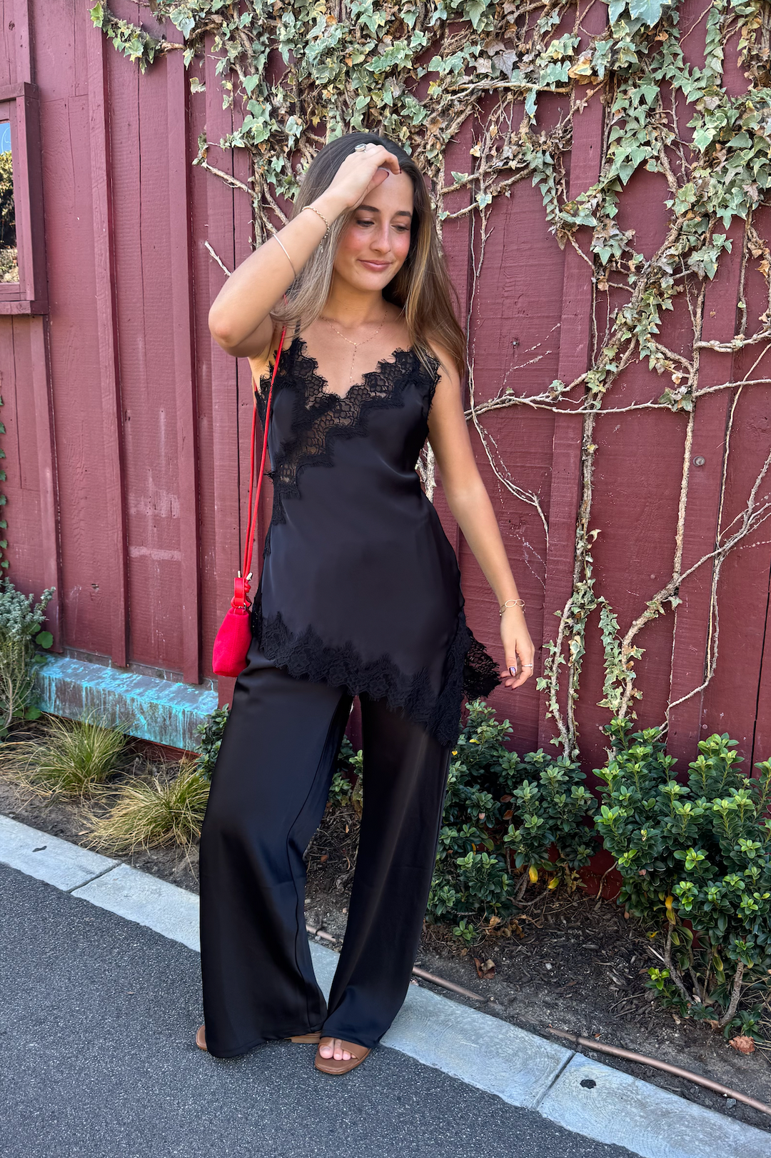 KEEN THE LABEL Arielle Satin Drawstring Pant-The Shop Laguna Beach