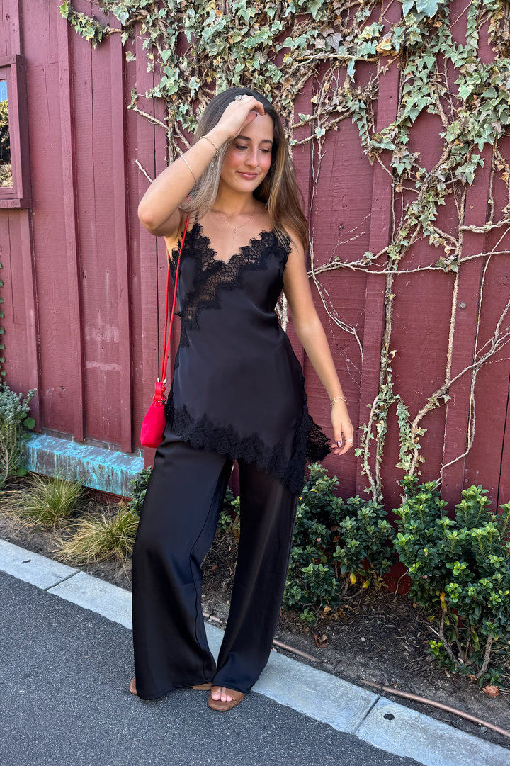 KEEN THE LABEL Arielle Satin Drawstring Pant-The Shop Laguna Beach