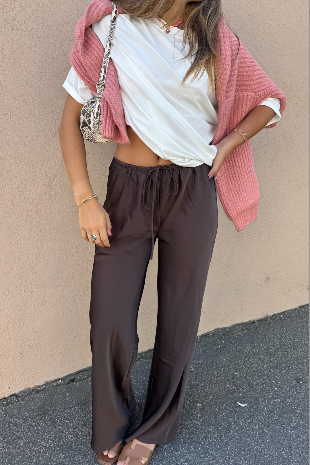 KEEN THE LABEL Arielle Satin Drawstring Pant-The Shop Laguna Beach