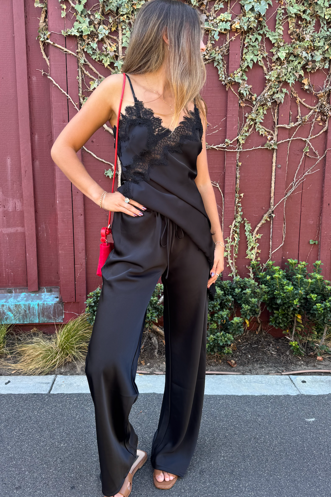 KEEN THE LABEL Arielle Satin Drawstring Pant-The Shop Laguna Beach