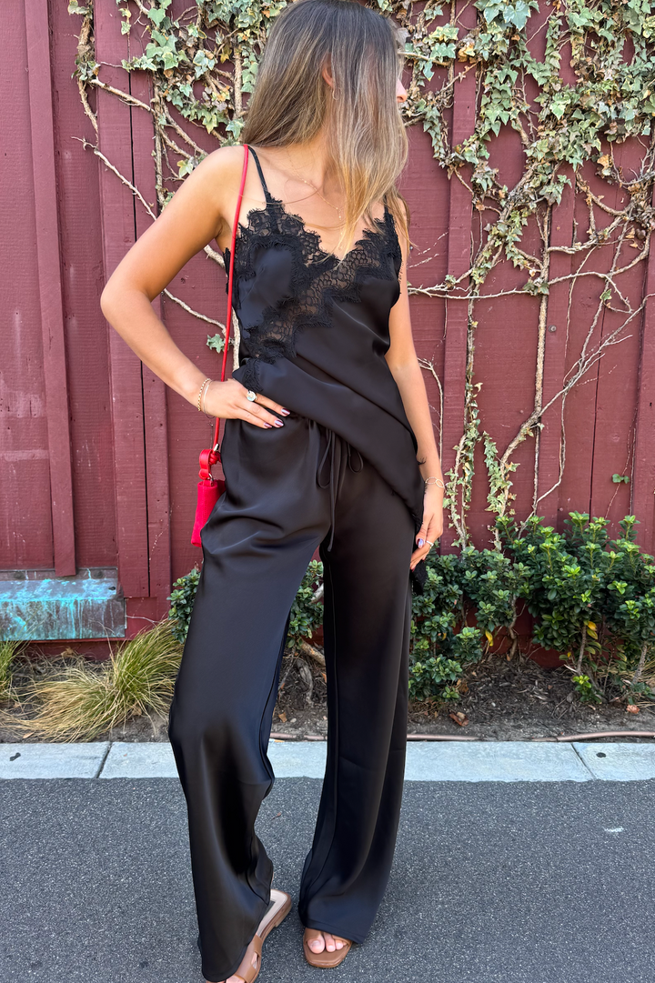 KEEN THE LABEL Arielle Satin Drawstring Pant-The Shop Laguna Beach
