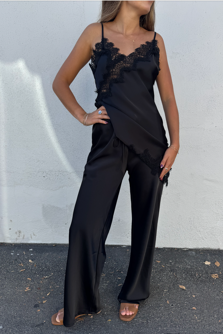 KEEN THE LABEL Arielle Satin Drawstring Pant-The Shop Laguna Beach