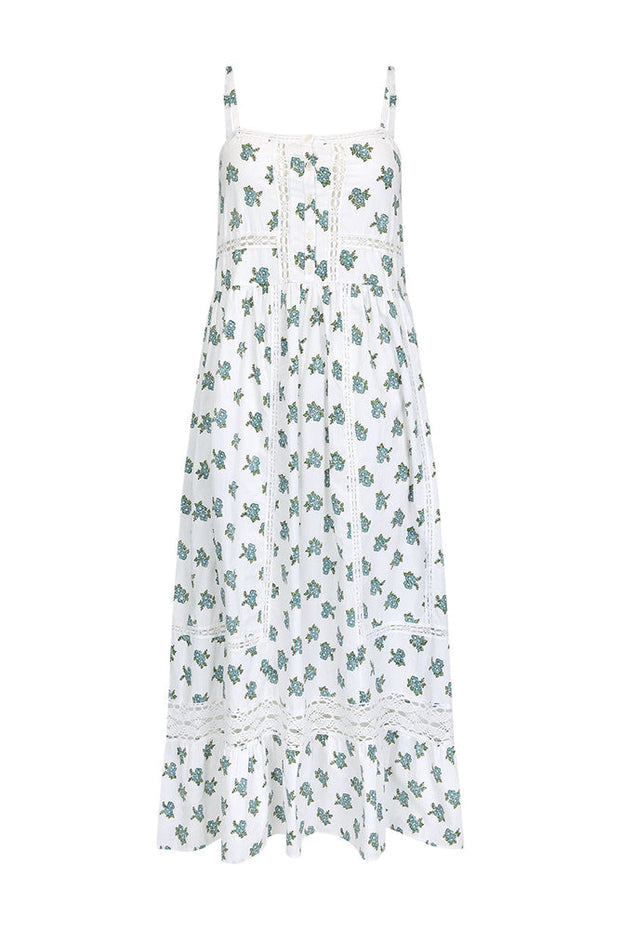 SPELL • FABLE Block-Print Strappy Sundress-The Shop Laguna Beach