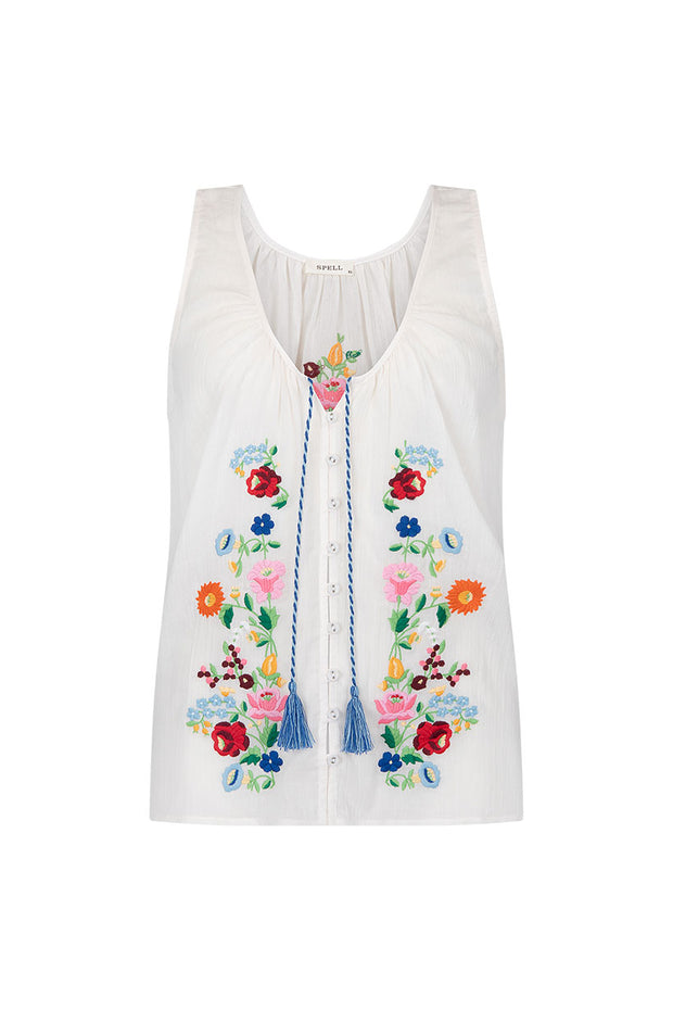 SPELL • FLORAPALOOSA Embroidered Cami-The Shop Laguna Beach