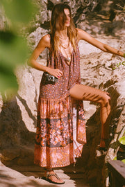 SPELL • SWEET NOTHINGS Love Jetty Strappy Maxi Dress-The Shop Laguna Beach