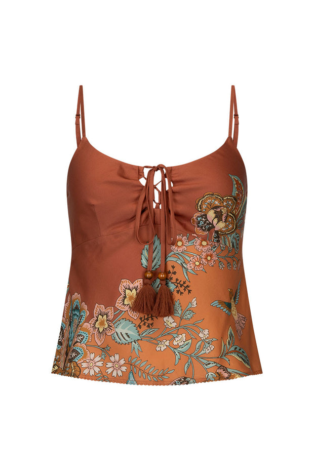 SPELL • SWEET NOTHINGS Mojave Lily Lace-Up Cami-The Shop Laguna Beach