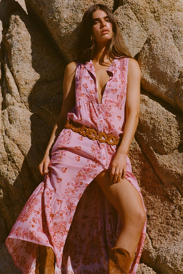 SPELL • SUNSHINE BANDIT Rebel Spirit Button Maxi Dress-The Shop Laguna Beach