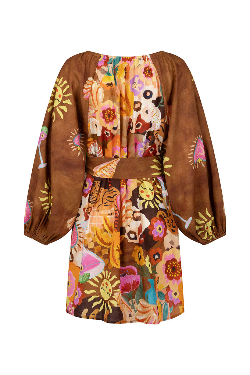 spell orange dress Serenade Tunic Dress In Multicolor