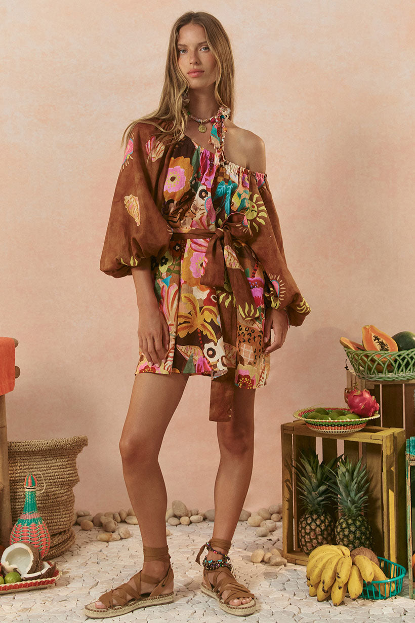 Spell Venus Rising Birth of Venus Tunic Dress Caramel | The Shop Laguna Beach Caramel / XXS Spell Venus Rising Birth of Venus Tunic Dress Caramel | The Shop Laguna Beach Caramel / XXS