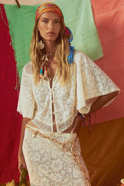 SPELL • VENUS RISING Free Love Lace Crop Top-The Shop Laguna Beach