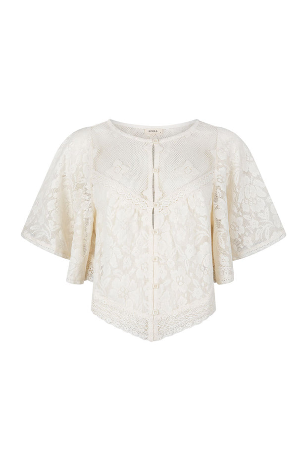 SPELL • VENUS RISING Free Love Lace Crop Top-The Shop Laguna Beach