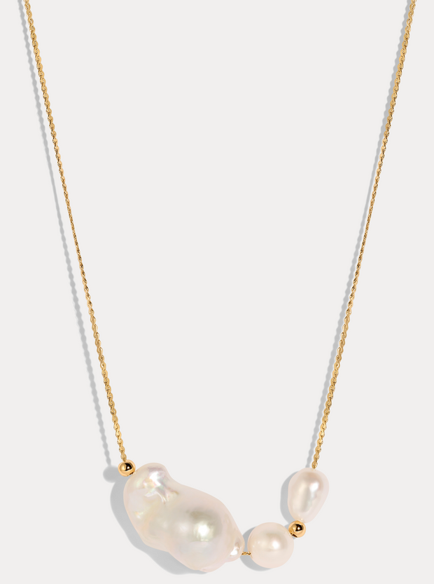 LILI CLASPE Daniella 14kt Gold-Plated 18" Pearl Necklace-The Shop Laguna Beach