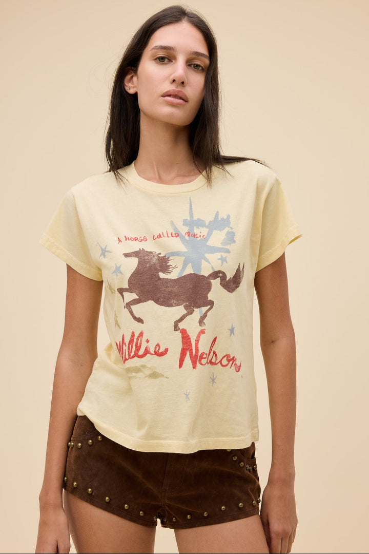 DAYDREAMER Willie Nelson Horse Called Music Solo Tee-The Shop Laguna Beach
