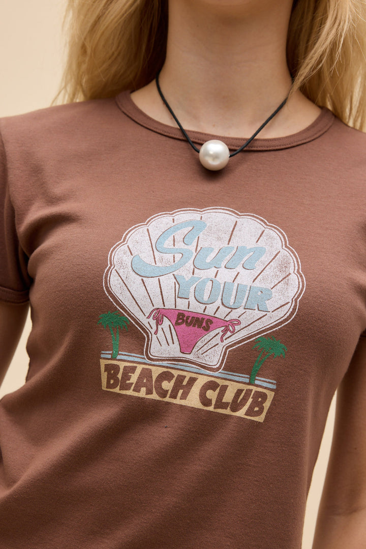 DAYDREAMER Sun Your Buns Slim Ringer Tee-The Shop Laguna Beach