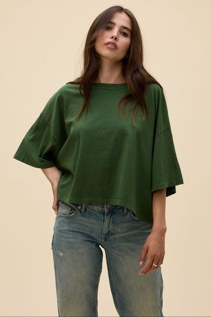 DAYDREAMER Solid Cropped O/S Tee