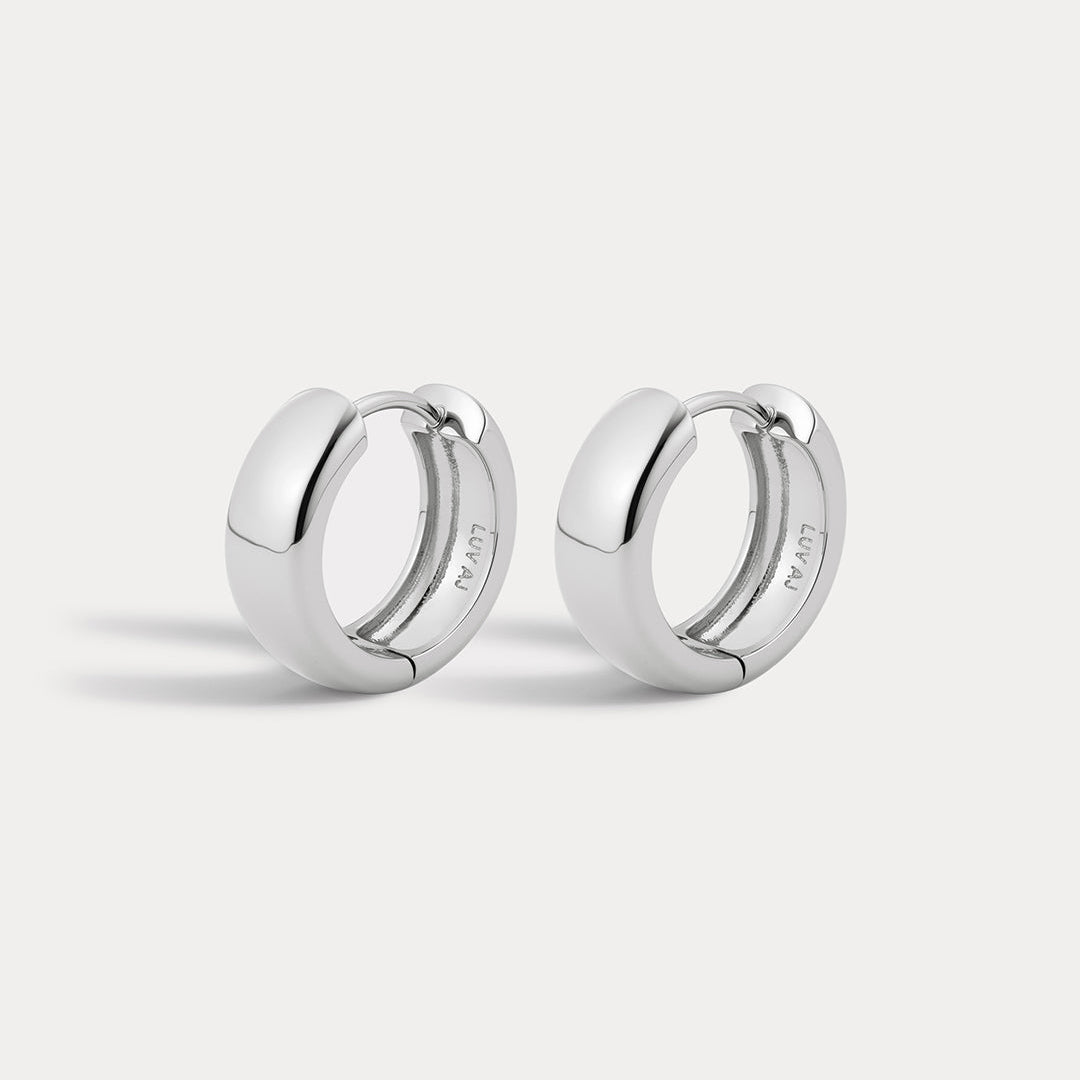 LUV AJ Monaco Huggies - Silver-The Shop Laguna Beach