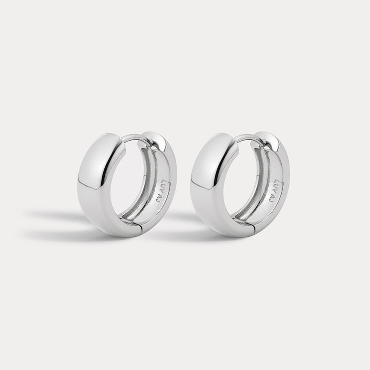 LUV AJ Monaco Huggies - Silver-The Shop Laguna Beach