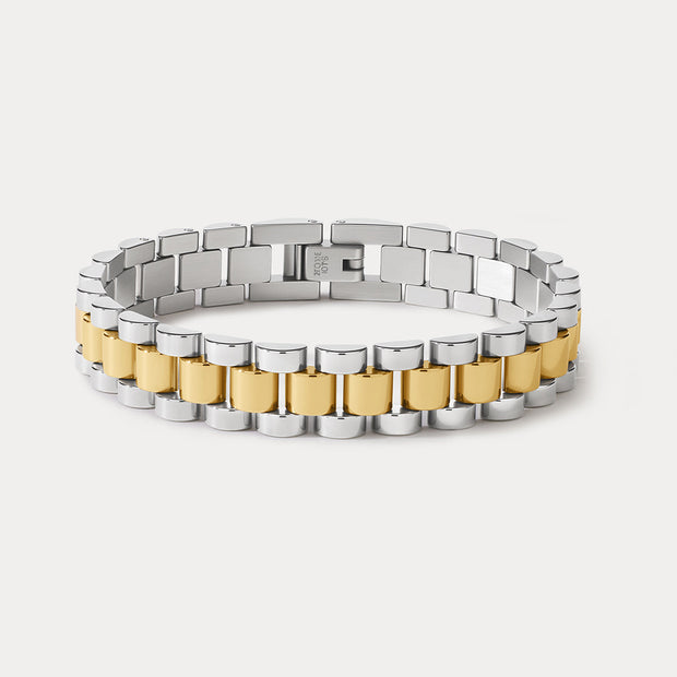 LUV AJ Timepiece Two-Toned Bracelet-The Shop Laguna Beach