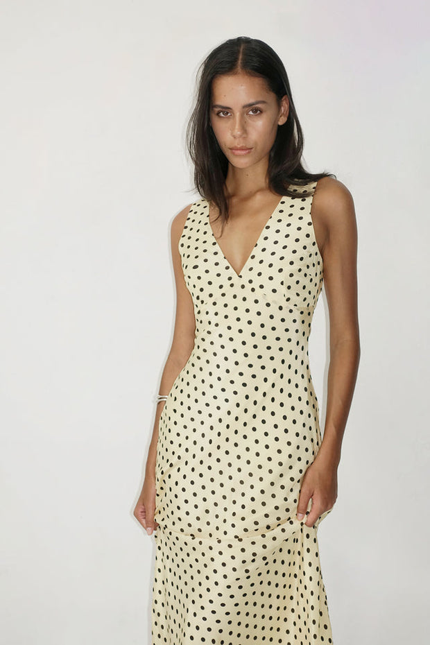 OWNLEY Tulip Polka Dot Midi Dress-The Shop Laguna Beach