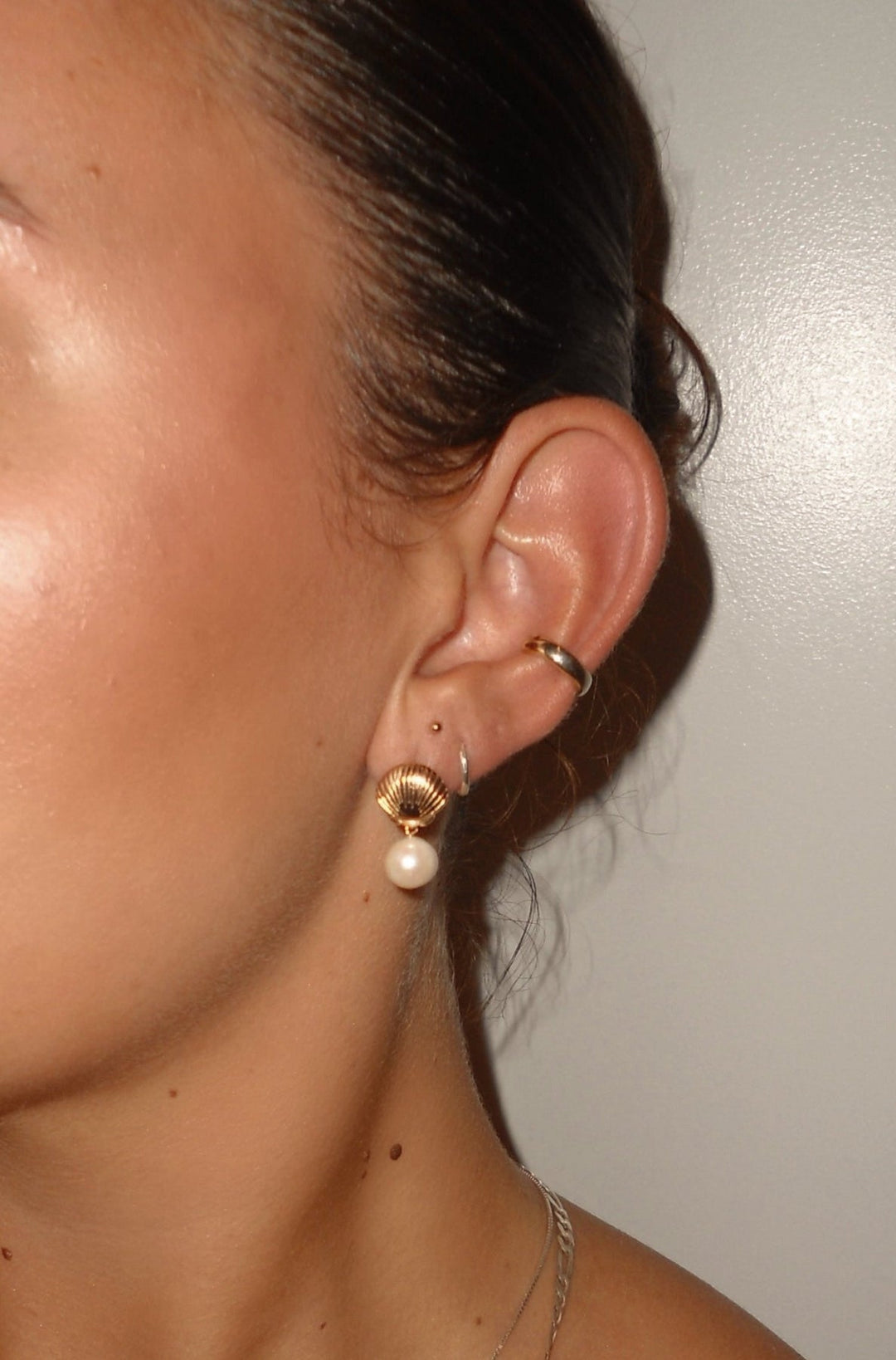 MAY MARTIN Cove Shell/Pearl Studs-The Shop Laguna Beach