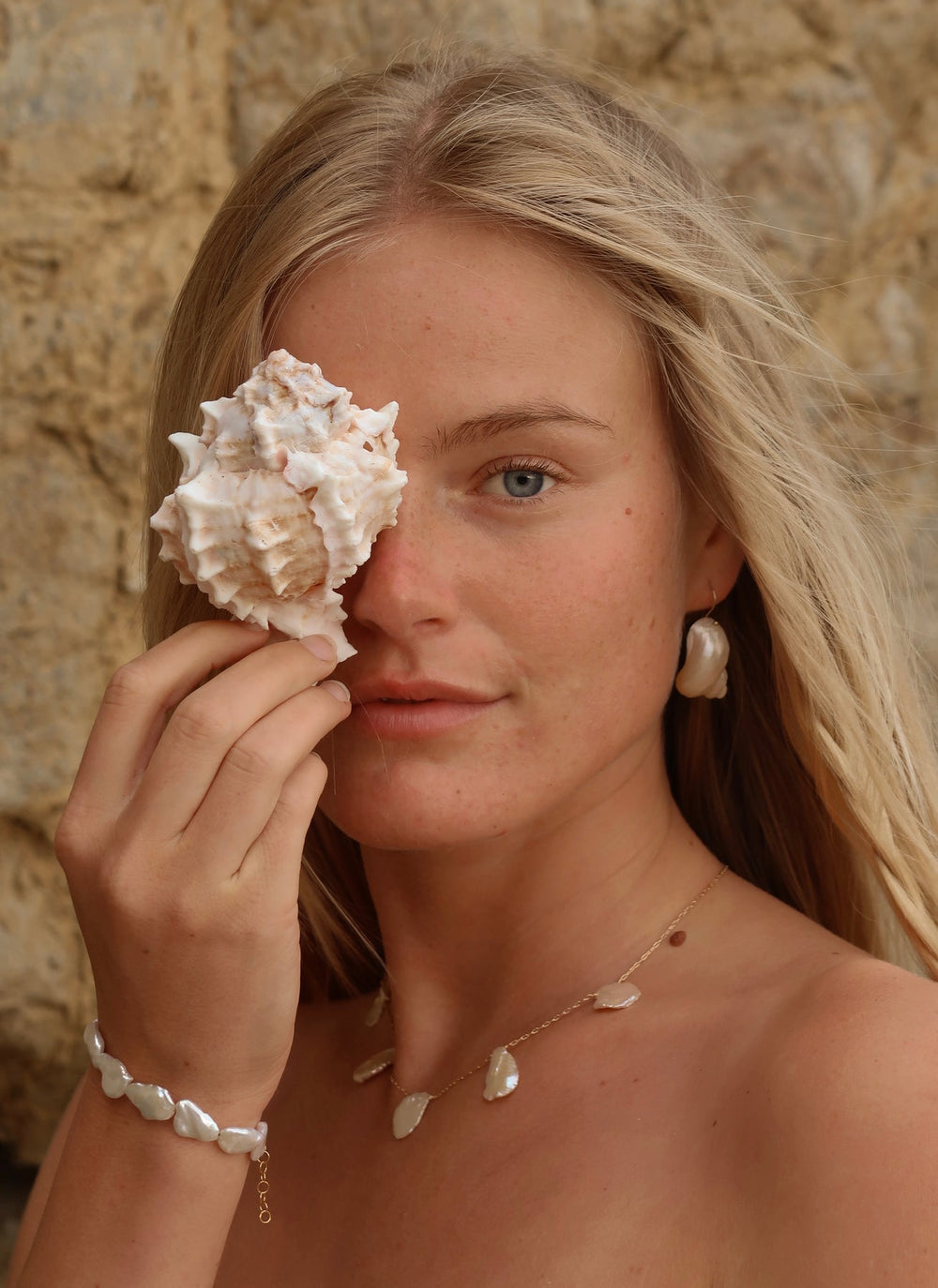 MAY MARTIN Helena Cornflake Pearl Necklace-The Shop Laguna Beach