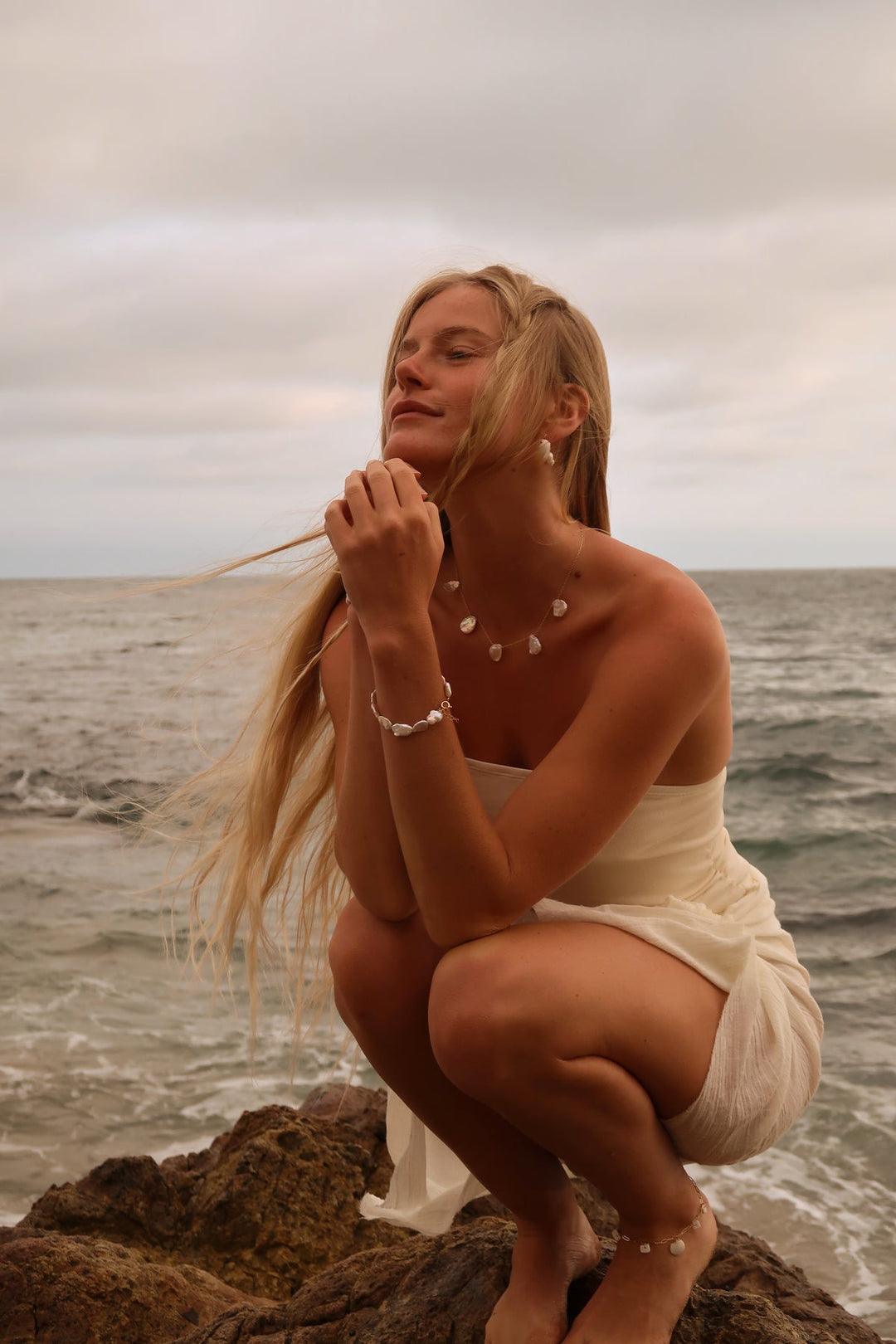 MAY MARTIN Helena Cornflake Pearl Necklace-The Shop Laguna Beach