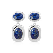 LUV AJ Lapis Double Silver Studs