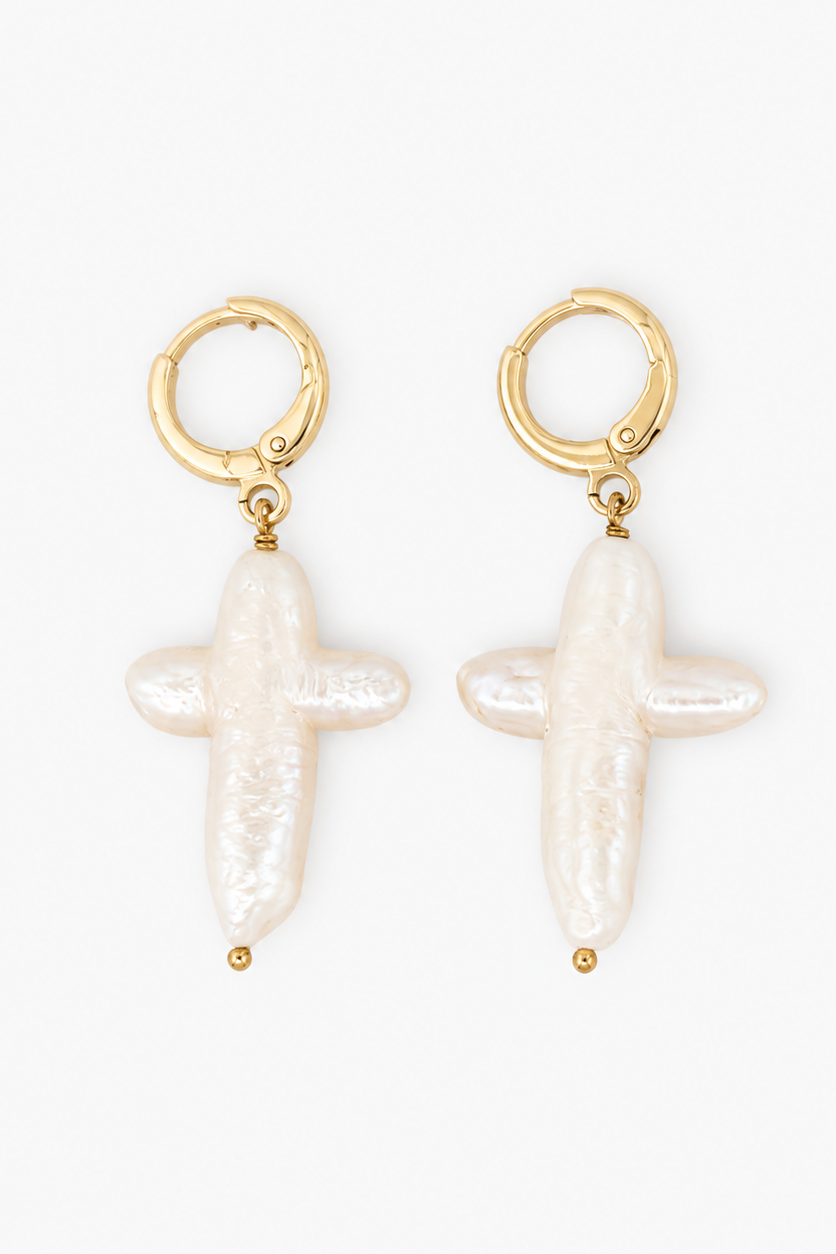 MAY MARTIN Elle Cross Hoops