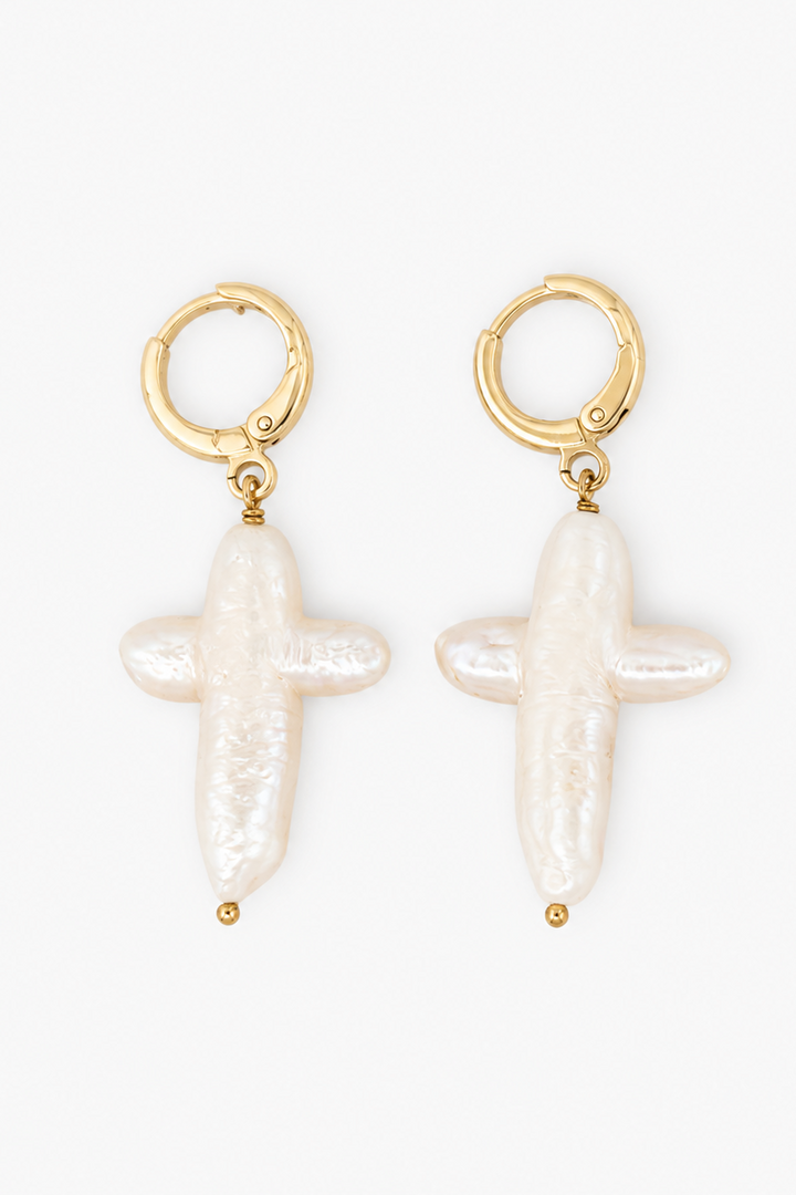 MAY MARTIN Elle Cross Hoops