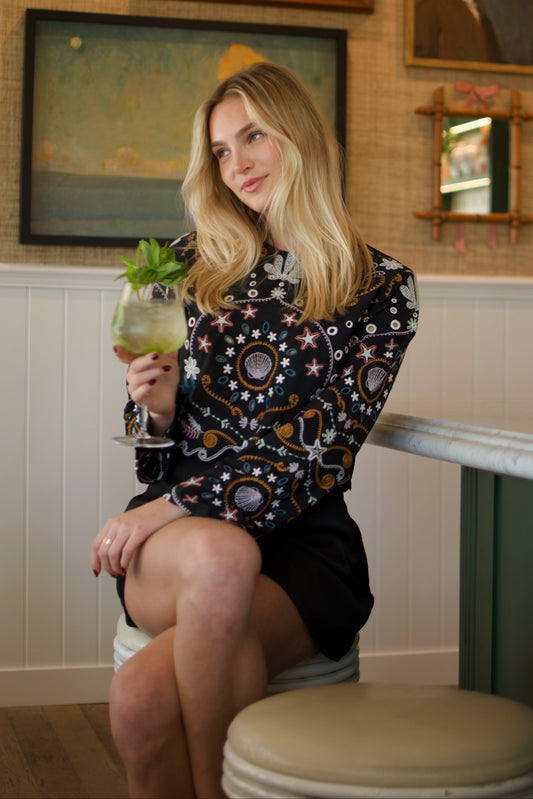 CLEOBELLA Leela Embroidered Long Sleeve Top-The Shop Laguna Beach