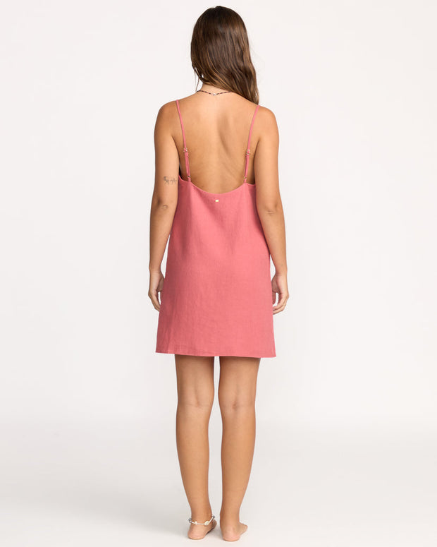 BILLABONG Summer Love Linen Slip Dress - More Colors Available-The Shop Laguna Beach
